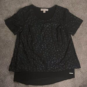 Michael Kors Black Leopard Top